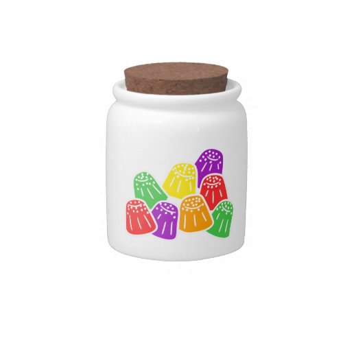 Gumdrops Candies Sweet and Colorful Illustrated Candy Jar
