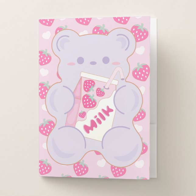 Gummi Sweet Strawberry Milk Pocket Folder (Front)