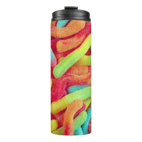 Gummi worm candy thermal tumbler