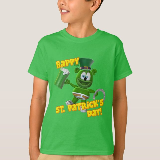 Gummibär (The Gummy Bear) Happy St. Patrick's Day! T-Shirt (Front)