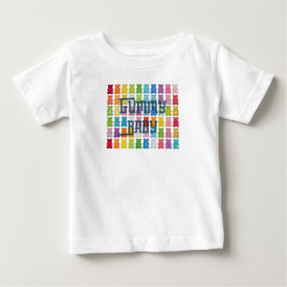 "Gummy Baby" Colorful Rainbow Candy Pattern Black  Baby T-Shirt
