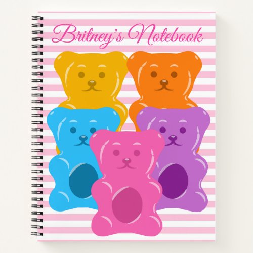 Gummy Bear Candy Theme Kids Custom Notebook