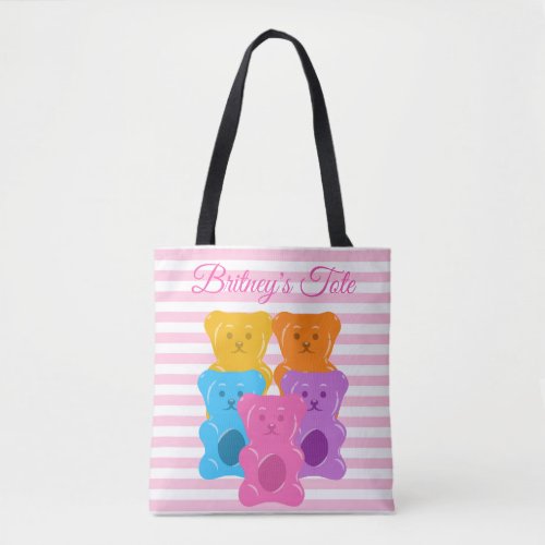 Gummy Bear Candy Theme Kids Tote Bag 