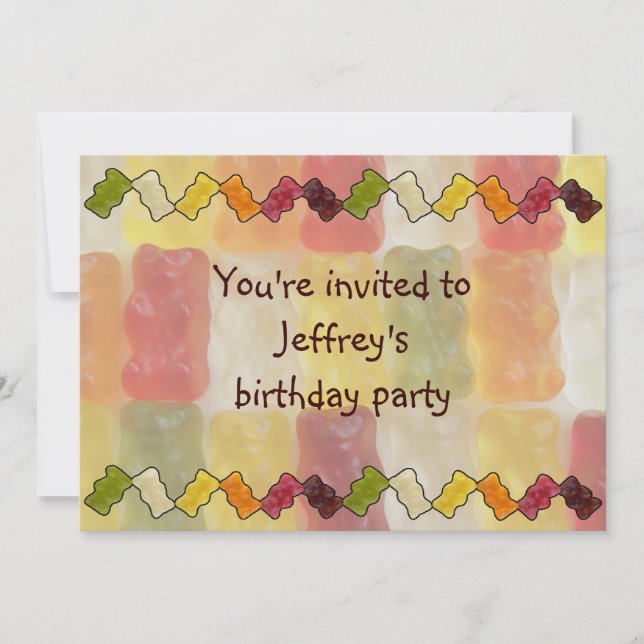 gummy bear chevron invitation (Front)