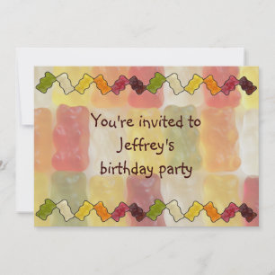 gummy bear chevron invitation