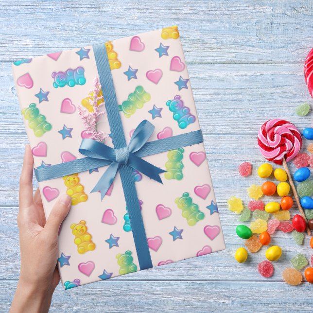 Gummy Bear Coloful Jelly Candy Kids Wrapping Paper (Creator Uploaded)