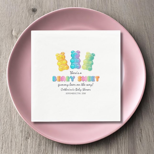 Gummy Bear Colorful Jelly Candy Baby Shower Napkins (Creator Uploaded)