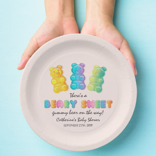 Gummy Bear Colorful Jelly Candy Baby Shower Paper Plates