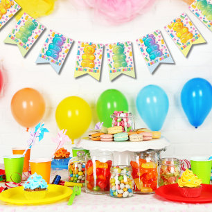 Gummy Bear Colorful Jelly Candy Kids Party Bunting Flags