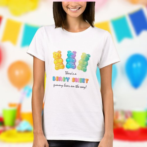 Gummy Bear Colorful Jelly Candy Mom To Be T_Shirt