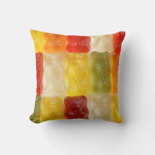 gummy bear dreams throw pillow