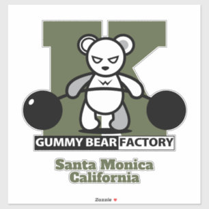 Gummy Bear Factory Gym/Fitness  with Initial Stick Sticker