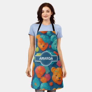 Gummy bear Floral Colorful Personalized Pattern Apron