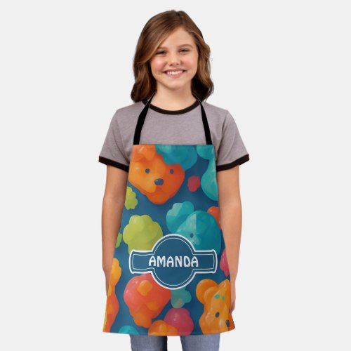 Gummy bear Floral Colorful Personalized Pattern Apron