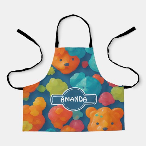 Gummy bear Floral Colorful Personalized Pattern Apron