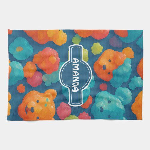 Gummy bear Floral Colorful Personalized Pattern Kitchen Towel