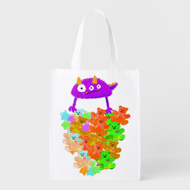Gummy Bear Harvest Monster Grocery Bag (Front)