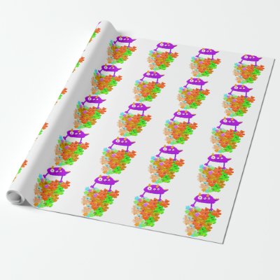 Gummy Bear Harvest Monster Wrapping Paper
