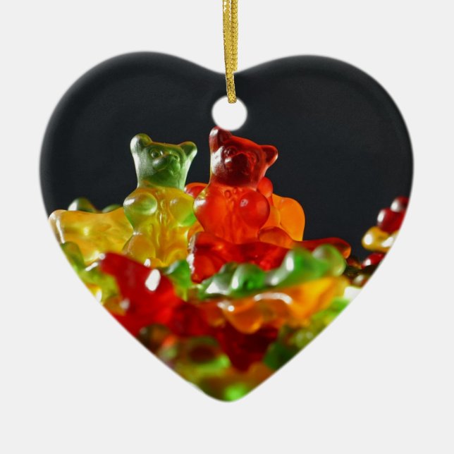 Gummy Bear Lovers Ceramic Ornament (Front)