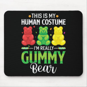 Gummy Bear My Human Costume Funny Candy Halloween  Mouse Pad