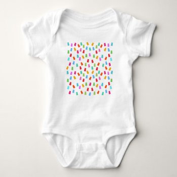 Gummy Bear Pattern Baby Bodysuit by Moma_Art_Shop at Zazzle