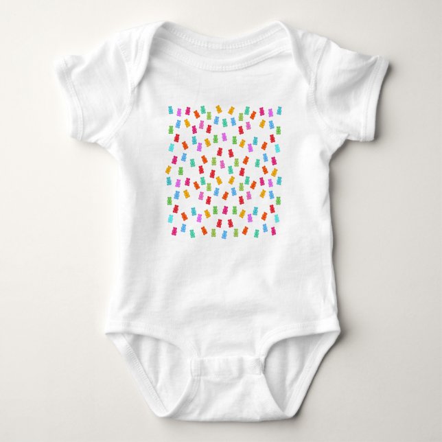 Gummy bear pattern baby bodysuit (Front)