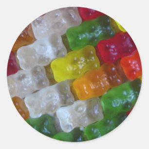 Gummy Bear Pattern Classic Round Sticker