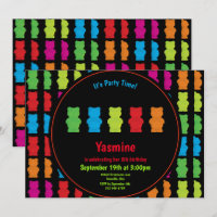 Gummy Bear Pattern Kid’s Birthday Black