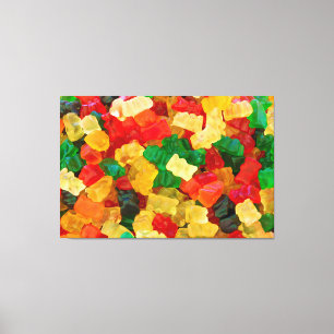 Gummy Bear Rainbow Colored Candy Canvas Print