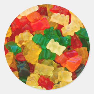 Gummy Bear Rainbow Colored Candy Classic Round Sticker