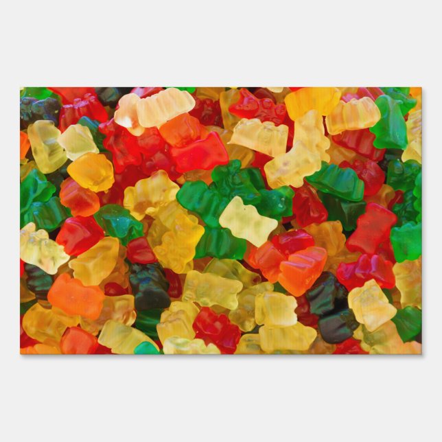 Gummy Bear Rainbow Colored Candy Sign (Back)