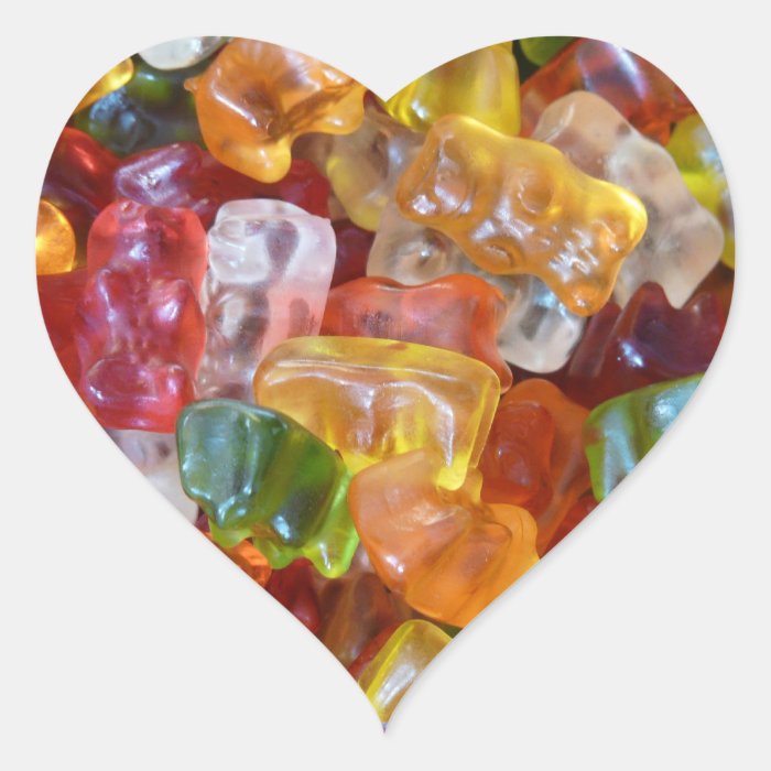 Gummy Bears Background Heart Stickers