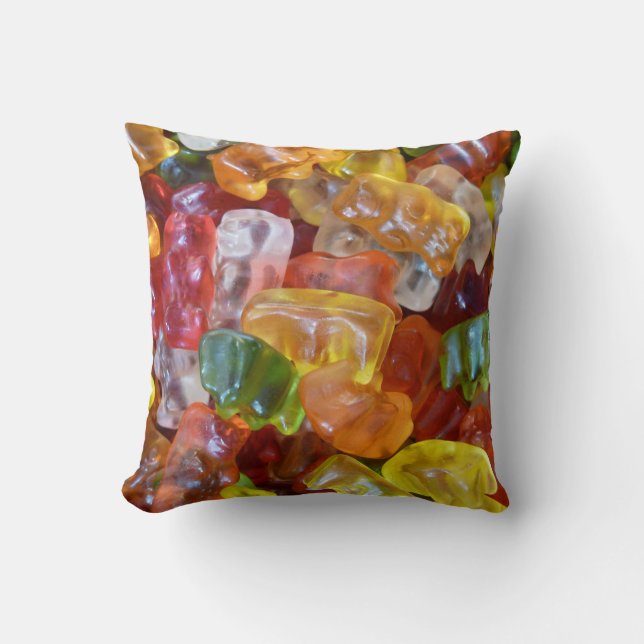 Gummy Bears Background Throw Pillow (Front)