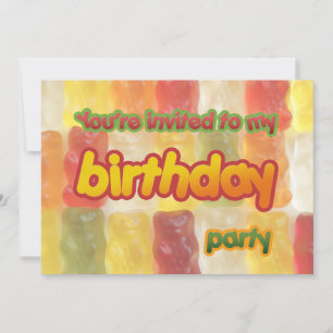 gummy bears birthday invitation