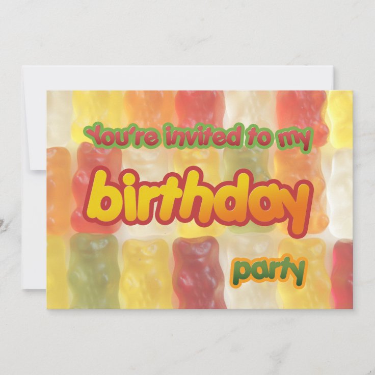 gummy bears birthday invitation | Zazzle