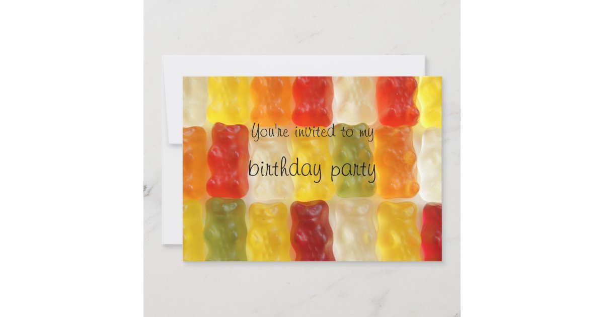 gummy bears birthday party invitation | Zazzle