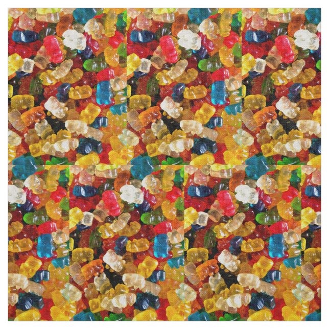 gummy bears candy rainbow fabric (Swatch)