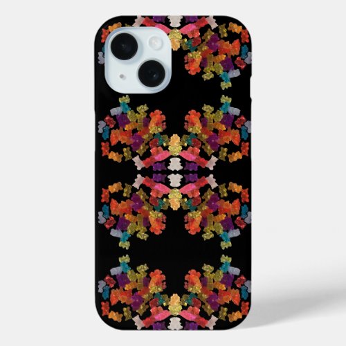 Gummy Bears Candy Repeating Pattern  iPhone 15 Case