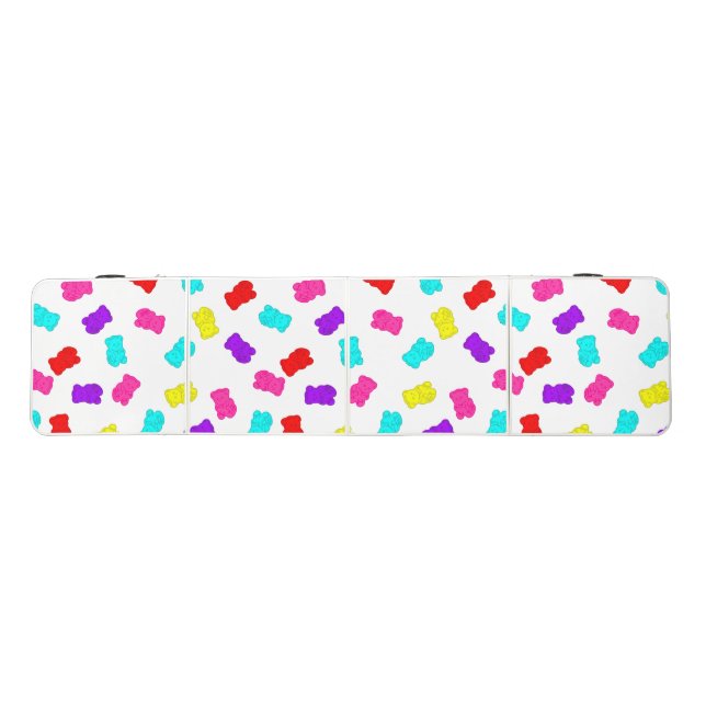 gummy bears colorful rainbow candy beer pong table (Top)