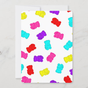 gummy bears colorful rainbow candy invitation