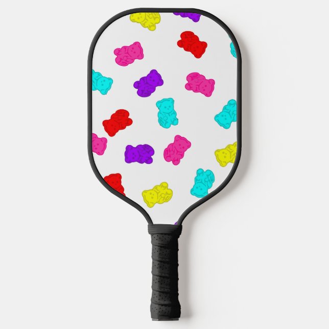 gummy bears colorful rainbow candy pickleball padd paddle (Front)