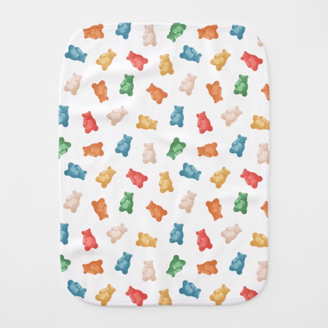 Gummy Bears Pattern Baby Burp Cloth (Front)