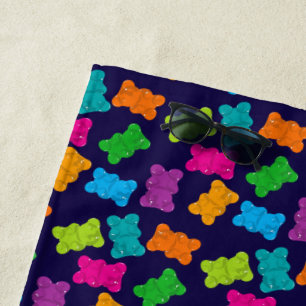 Gummy Bears Pattern Beach Towel