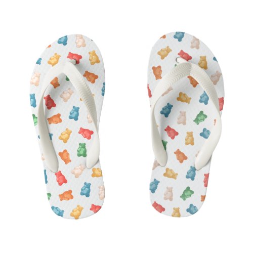 Gummy Bears Pattern Kids Flip Flops