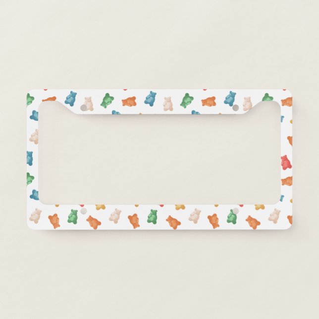 Gummy Bears Pattern License Plate Frame (Front)