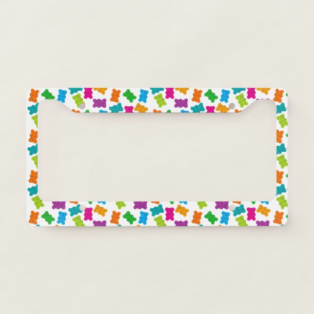 Gummy Bears Pattern License Plate Frame (Front)