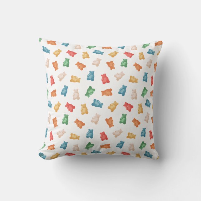 Gummy Bears Pattern Throw Pillow (Front)