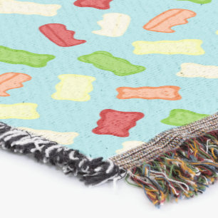Gummy Bears Repeating Seamless Pattern Throw Blanket