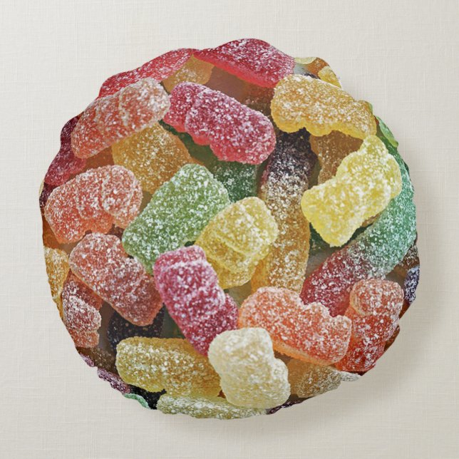 Gummy Bears Round Pillow (Back)
