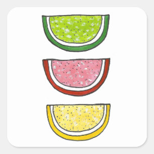 Gummy Fruit Candy Passover Jelly Fruit Slices Square Sticker
